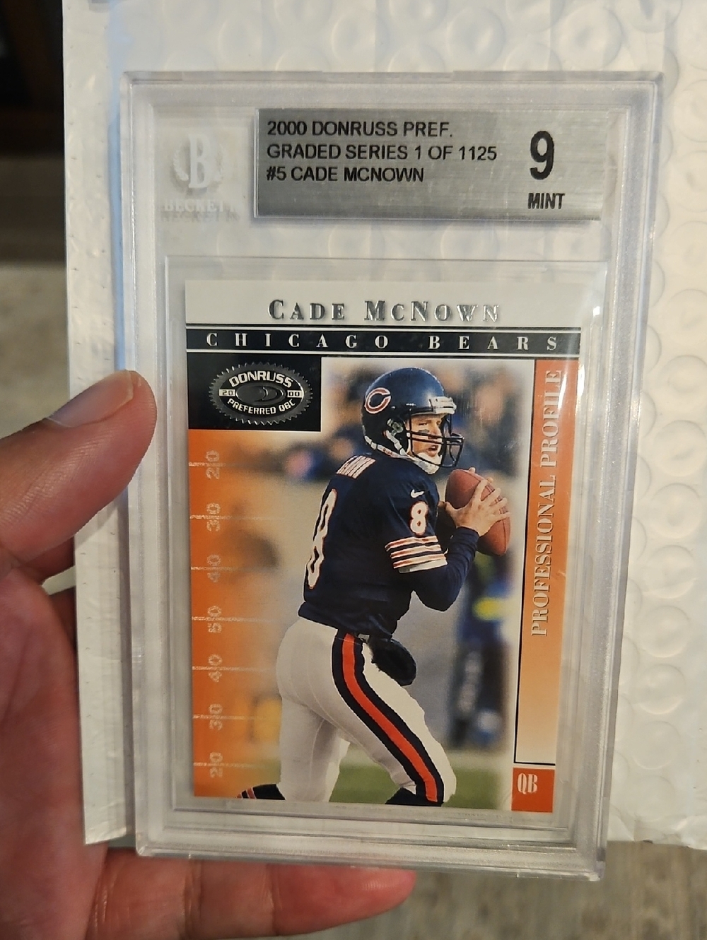 Beckett Simonon Blue & Orange Football Trading Card Display